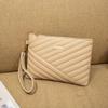 Versión Coreana Bolso de Hilo Bordado de Moda y Versátil para Mujer, Cartera para Teléfono Móvil, Sobre de Cuadrícula de Diamantes Casual para Vacaciones