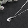 Stainless Steel Crescent Moon Star Pendant Necklace Ladies Birthday Party Jewelry Gift Cute Fashion Accessory