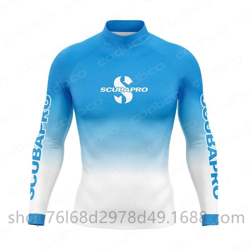 Mens UV Protection Rash Guard Long Sleeve Wetsuit Top Snorkeling Diving Surfing Water Sports Quick Dry Neoprene