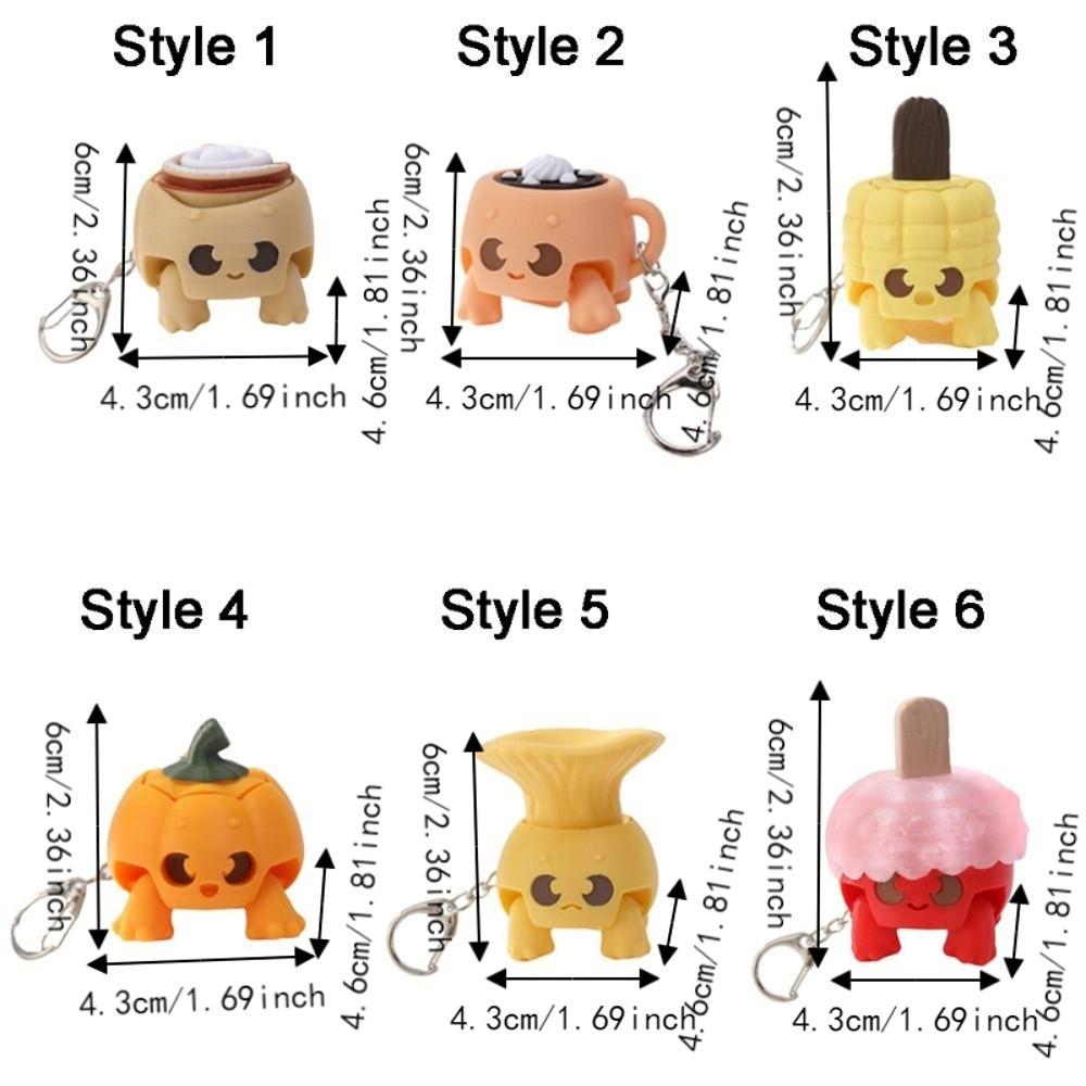 Funny Foods Clicker Key Chain Simulation Sensory Clicker Toys Fidget Clicker Kids Birthday Party