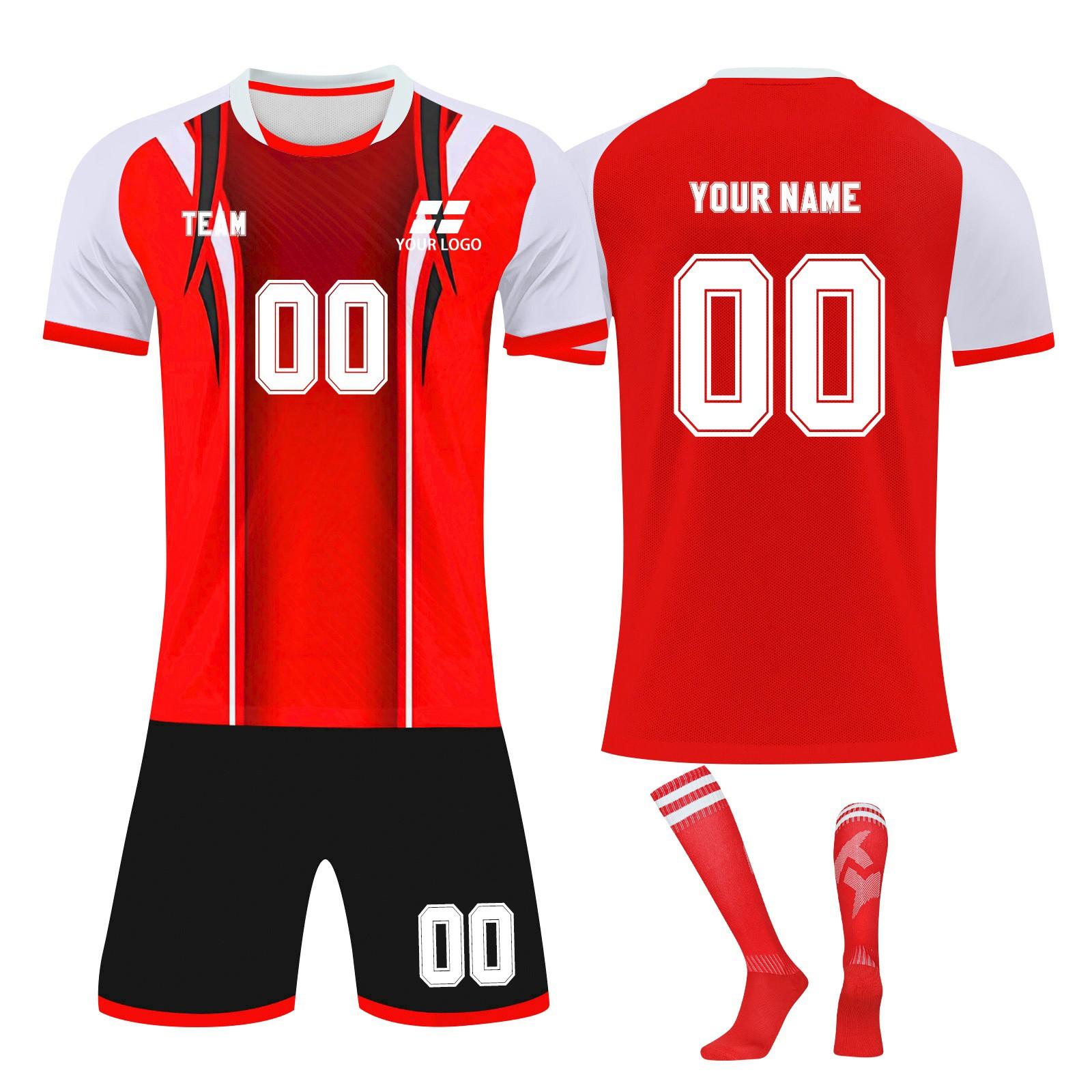 

Комплект персонализированных рубашек для мужчин и девочек с именем и номером, футбольные майки на заказ для мальчиков, тренировочный костюм XXXL красный