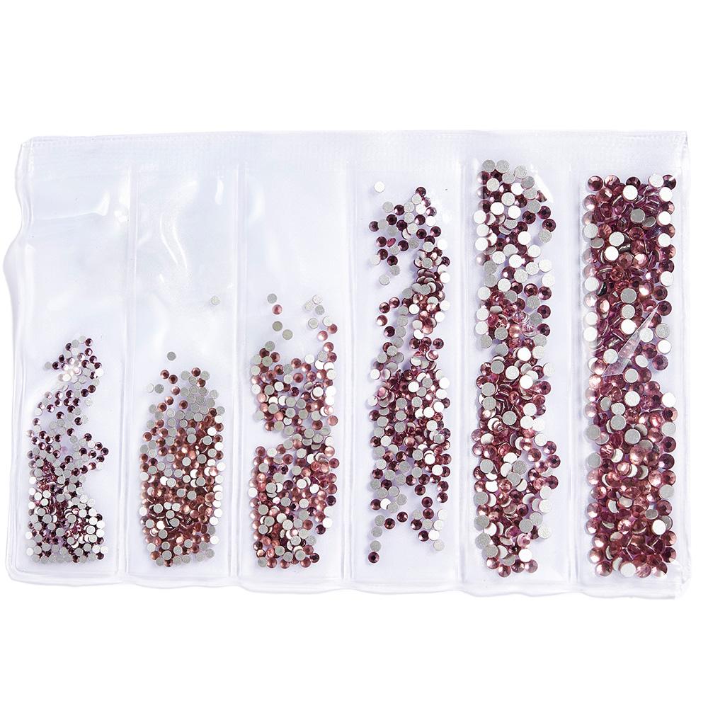 SS3-SS10 Colorful Glass Nail Rhinestones Multicolor Flat Back Crystal Strass Shiny Nail Art Gems Manicure Nails Art Decorations