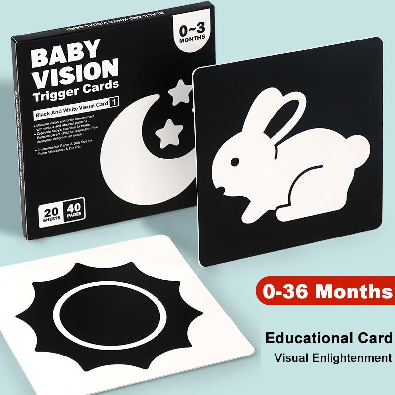 Baby Visual Stimulation Cards Montessori High Contrast Shiny Card Infant Present For Kids Cognition Plaything For Kids