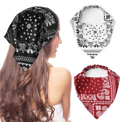 1PC Cashew Flower Fashionable Hair Band Diameter 20CM Polyester Triangle Towel Elastic Band All-match Headband Bag Heads
