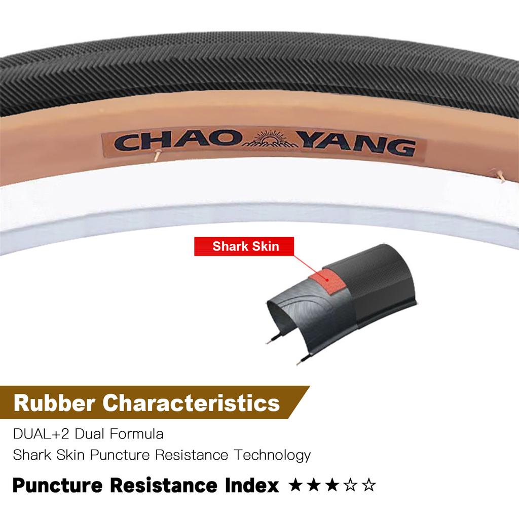 Road Bike Tire Stab-proof 700C Outer Tire S with Shark Skin Puncture Resistance Bicycle Tire City