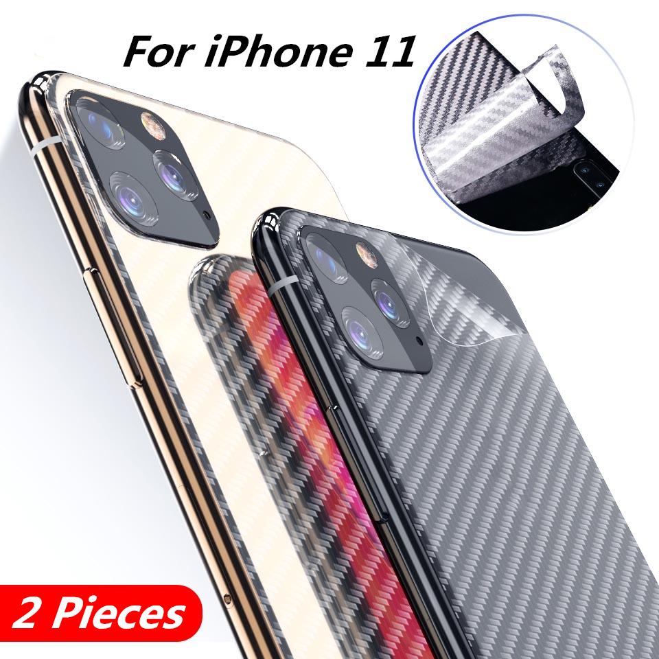 

2PCS углеродного волокна Назад Крышка Фильм Защитник для iPhone 11 Pro Макс