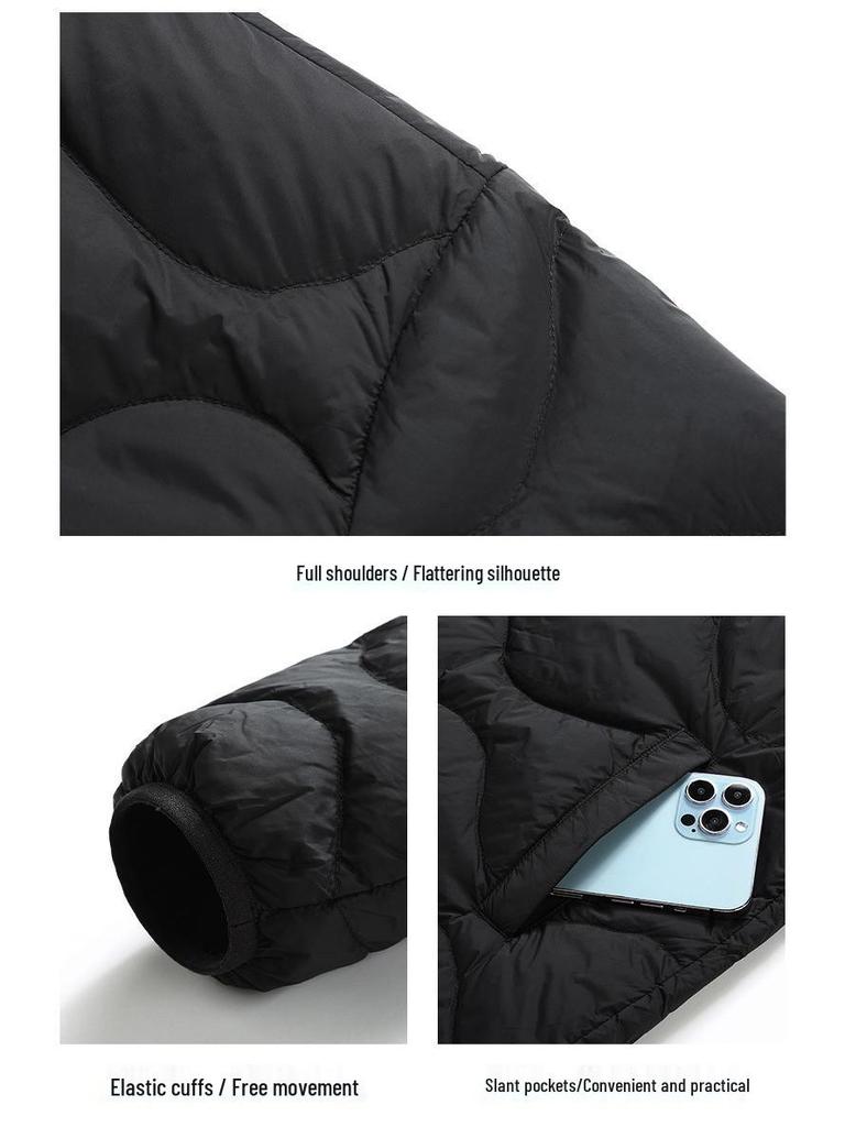 Men's Lightweight Down Jacket - Dad's New 2025 Autumn/Winter Round-Neck Inner Wear