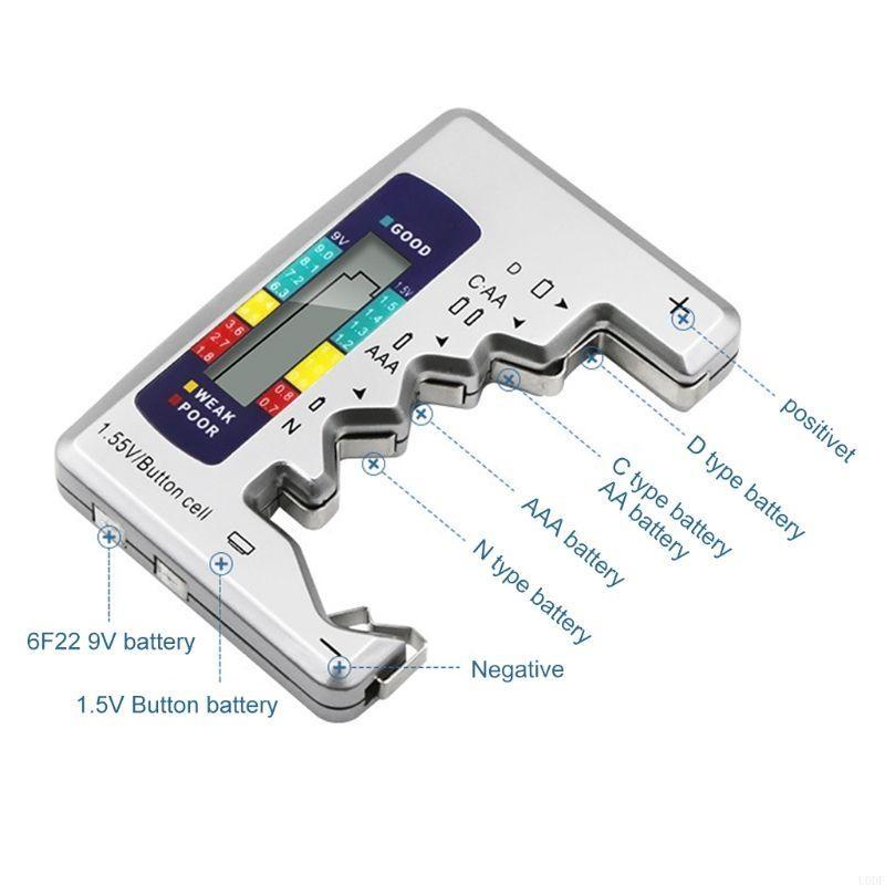   Battery Tester LCD Display C/D/N/AA/AAA/9V 6F22 Button Cell Battery Capacity Check Detector Capacitance Diagnostic Tool