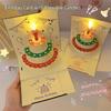 3D Pop-up Cute Bear Music Light Birthday Greeting Card with Cake