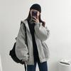 Autumn/Winter Women's Oversized Korean-Style Retro Zip-Up Hooded Cardigan