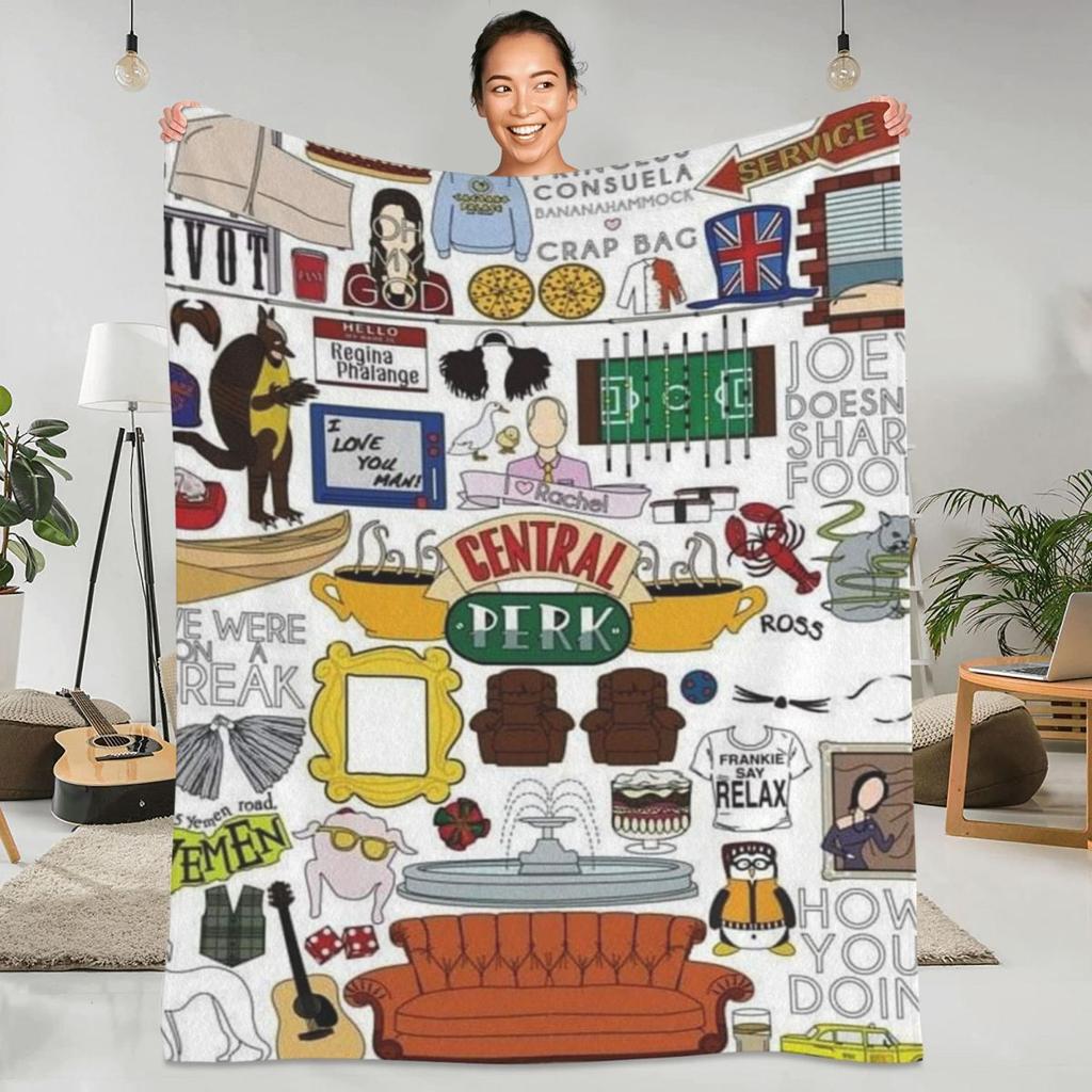 Přátelé TV Seriál Tepládeka Cartoon Central Perk Cestovní Plyšovádeka Zábavná Domácí Dekorace Flanelové Povlečení Pokrývka Postele