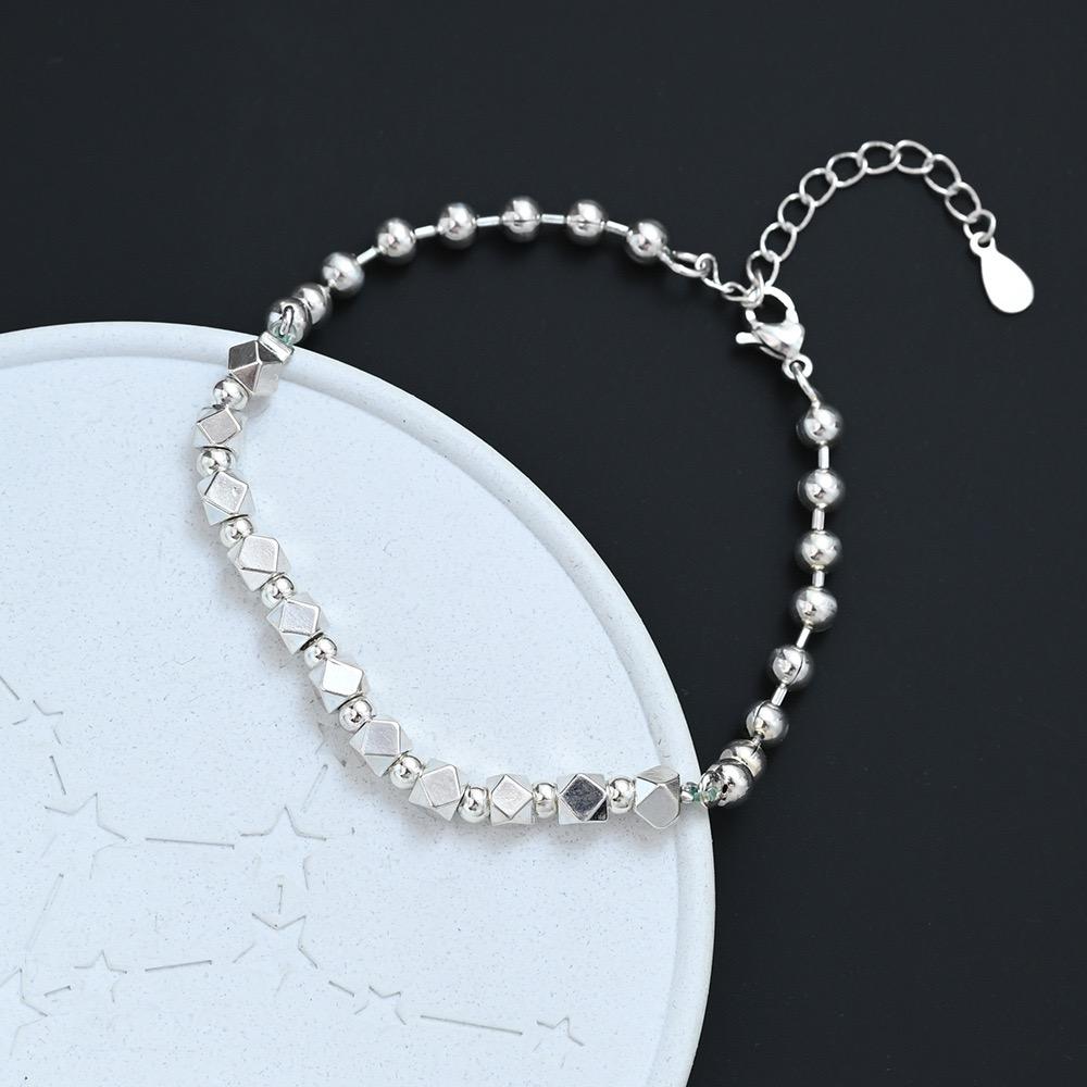 100% Solid 925 Sterling Silver Retro Bracelet for Women Men Vintage Handmade Rose Shape Simple Bracelet Birthday Gift