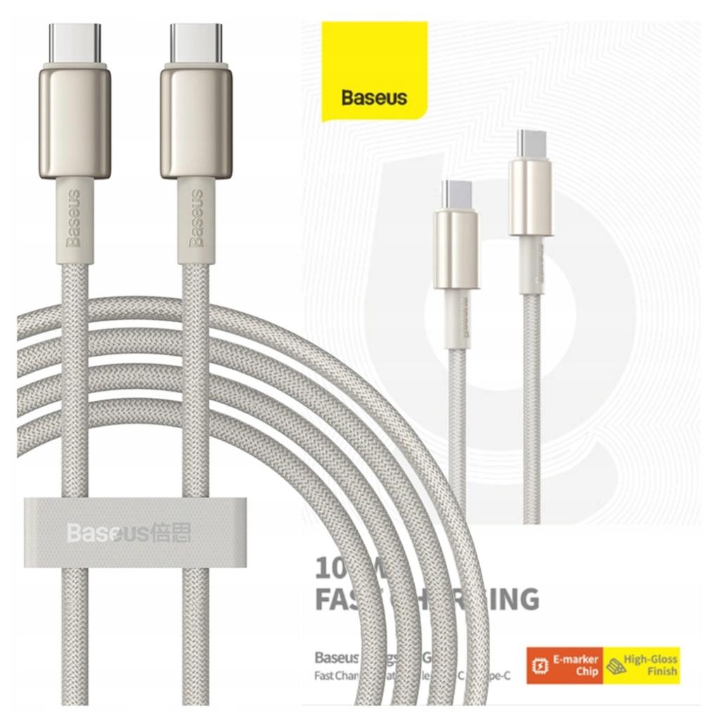 Kabel Usb-C Do Usb-C Baseus Tungsten Gold, 100W, 2M (Złoty)