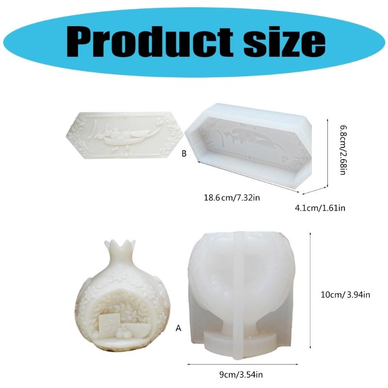 Pomegranate Silicone Candle Molds Silicone Soap Molds for Candle Soap Chocolate Molds for Candy Cake Fondant Baking