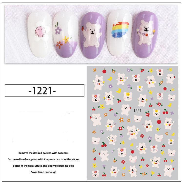 1pc 3D Nail Stickers Spring Summer Natural Flower Leaves Simulation Dried Flower Dragonfly Nail Applique Water Slides Decoration