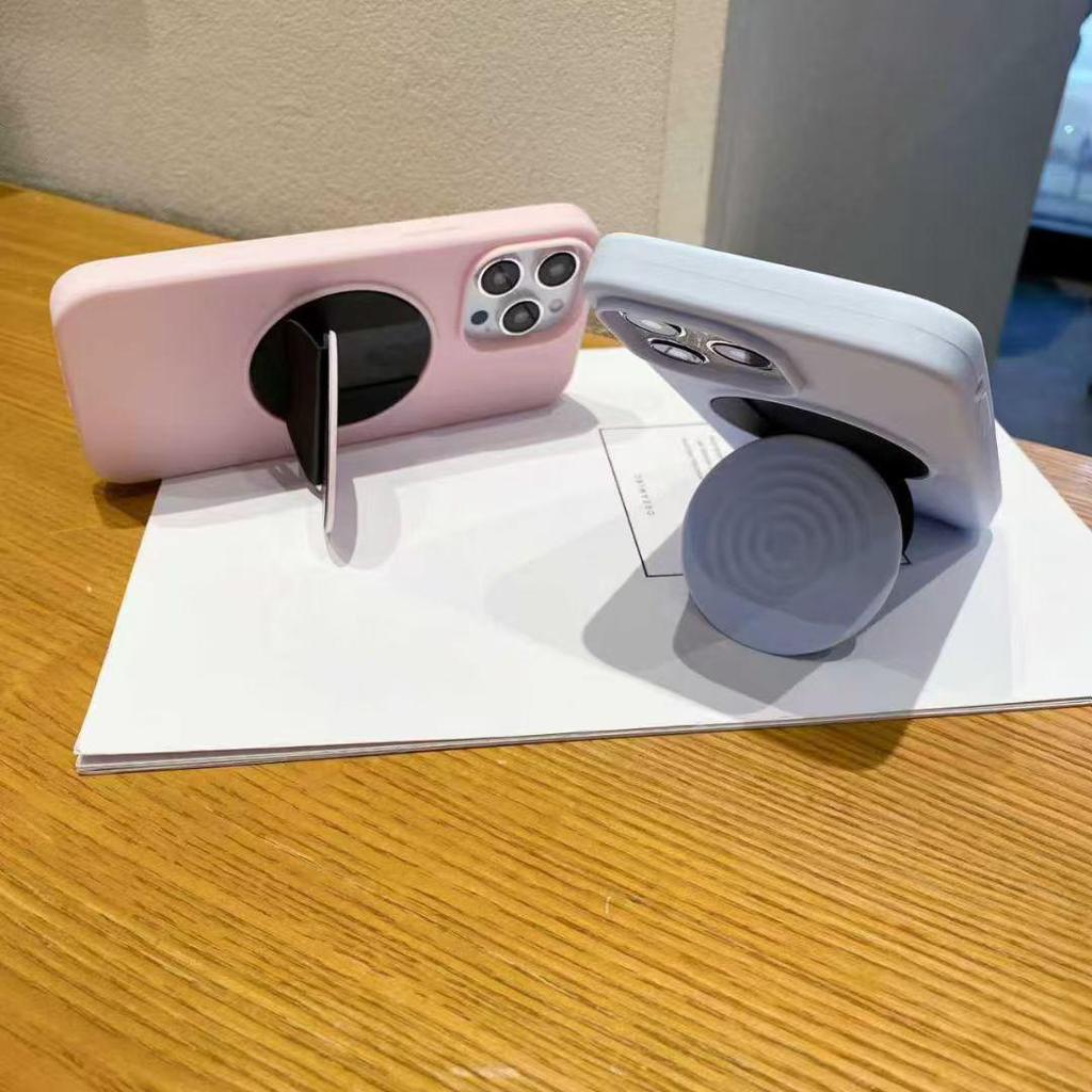 Water Ripple Silicone Phone Case with Magnetic Folding Stand