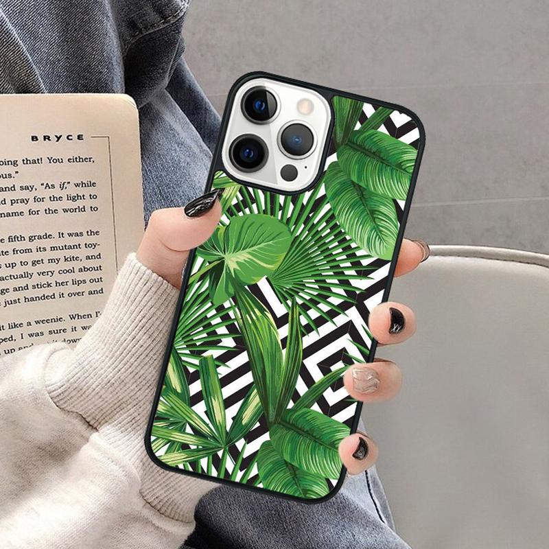 Tropical Palm Tree Banana Leaf Phone Case for iPhone 17 Air 16 16e 15 Plus for Apple 13 11 12 14 Pro Max Cover coque