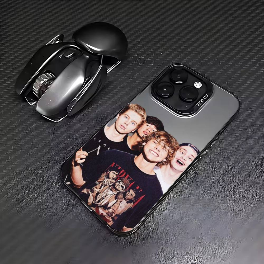 

5 S-Seconds of S-Summer Band Phone Case For iPhone17,16,15,14,13,12,11 Plus,Pro Max Colored Silver Plated Inside Cover iPhone14ProMax