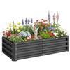 Raised Beds for Garden, Galvanized Outdoor Planters, for Herbs and Vegetables, Use for Patio, Backyard, Balcony, Grey