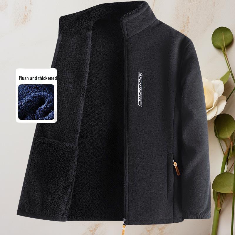 Men's Double-Sided Fleece Windbreaker Hoodie for Autumn/Winter