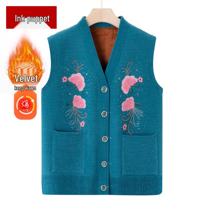 

Women s Autumn/Winter Thickened Floral Vest 3XL