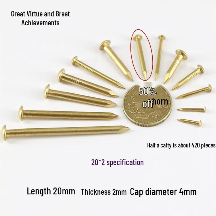 Round Head Brass Nails for DIY Projects and Picture Hanging