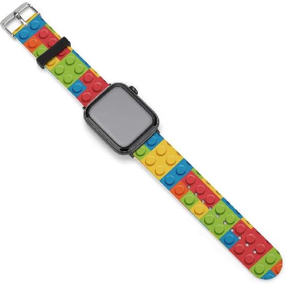 Bricks Pattern Watch Bands Silicone Replacement Straps Sport Wristbands Compatible with Apple Watch 38mm/40mm