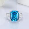 S925 Sterling Silver Square Pagoda Cut Ring with D Color Zircon for Women