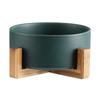 Nordic Ceramic Salad Bowl with Bamboo Stand