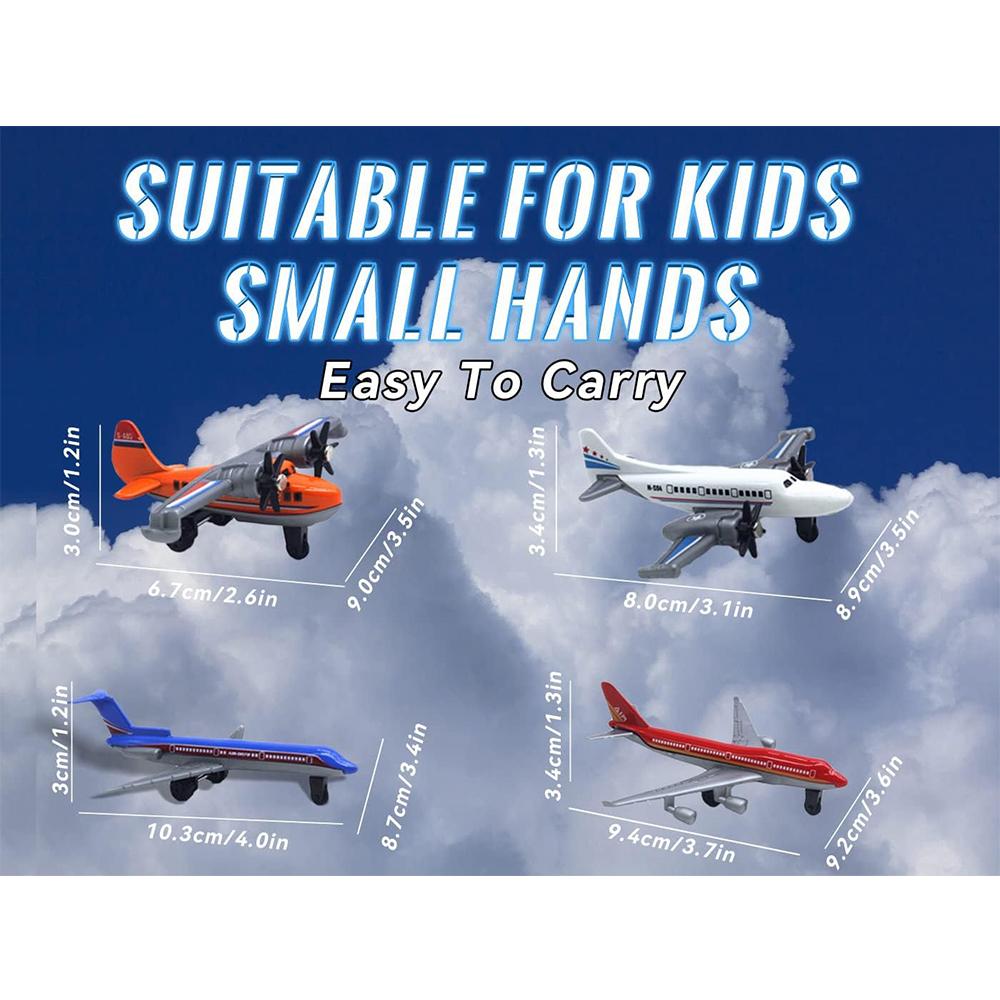 Toy Airplane 6 Pack Mini Diecast Airplanes,Aircraft Plane Playset Includes Glider Planes,Airlines Plane Toys for Birthday Party Favor Toys for Kids