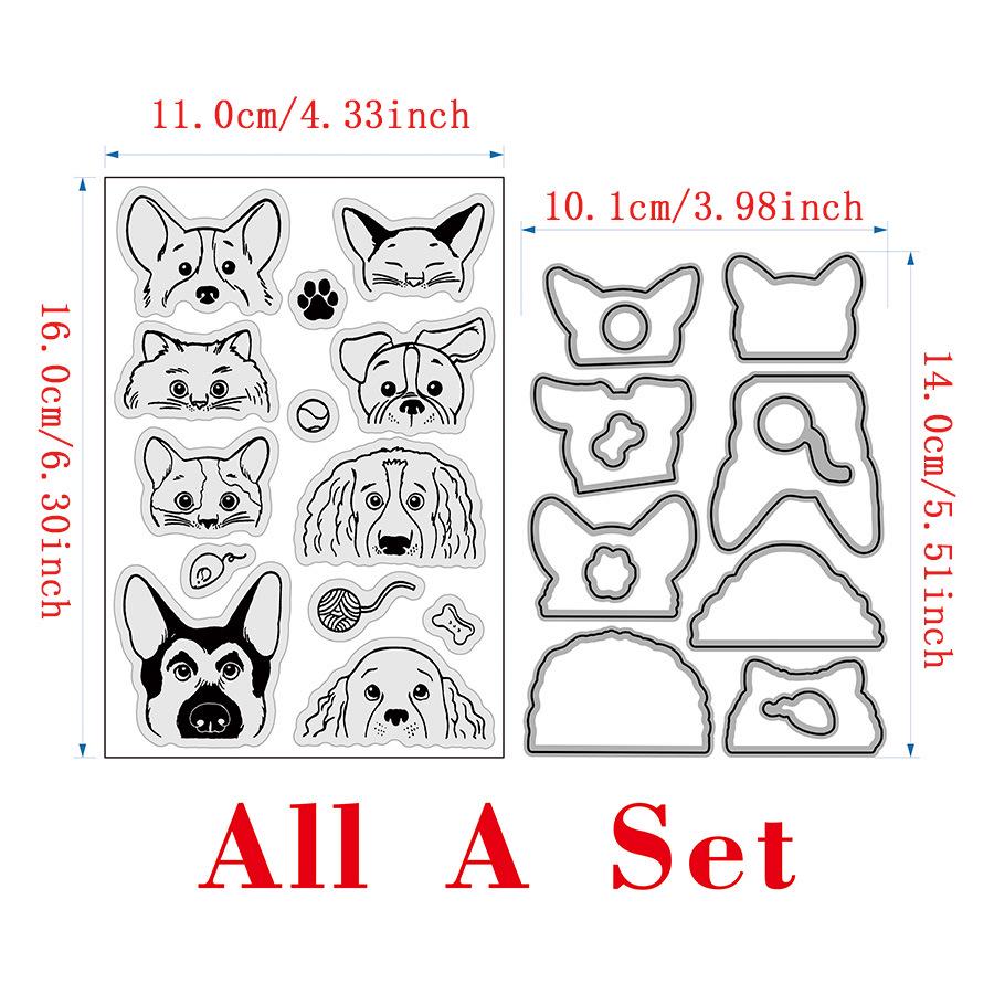 Transparent Silicone Dog Stamps for DIY Journaling - March 2025 Series (Model 7402)