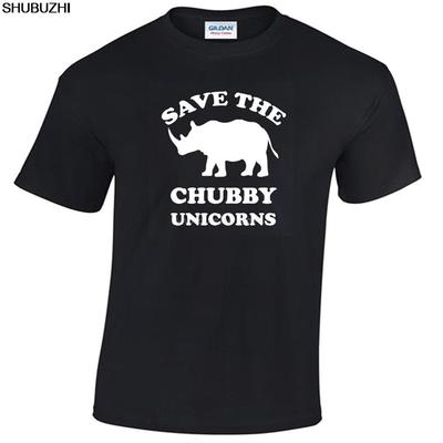 Save The Chubby Unicorns Mens Funny T Shirt S5XL Rhino Gift Unicorn Gift Summer O Neck Tee  Cheap Tee Sbz4302