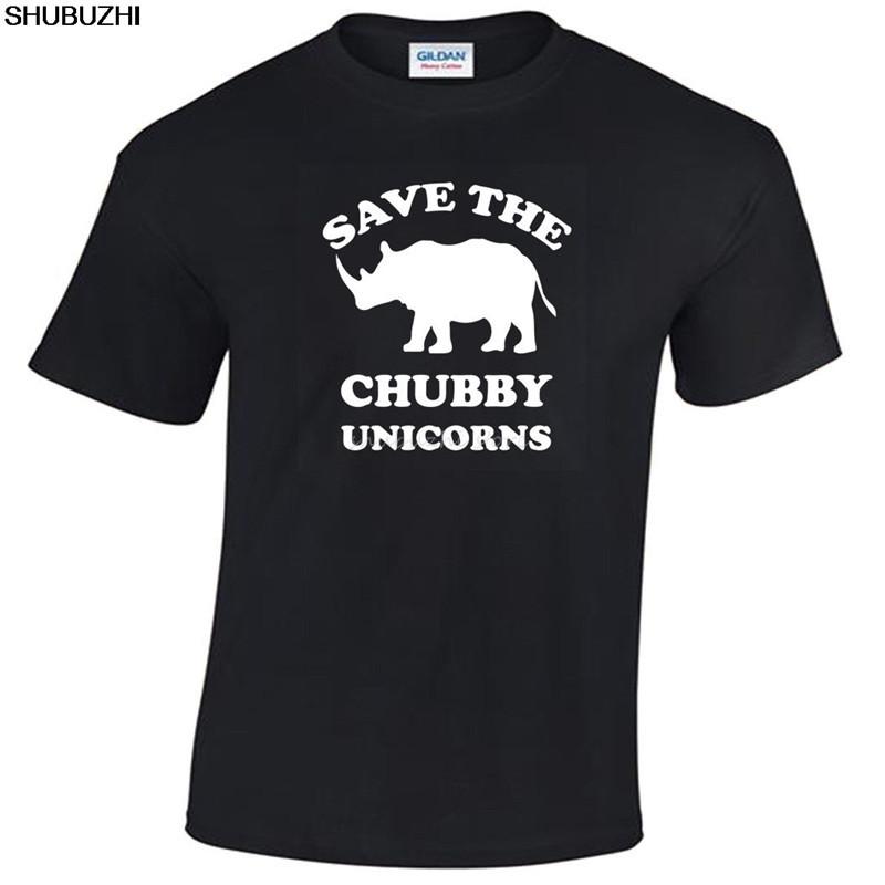 

Save The Chubby Unicorns Mens Funny T Shirt S5XL rhino gift unicorn gift summer o neck tee cheap tee sbz4302 S