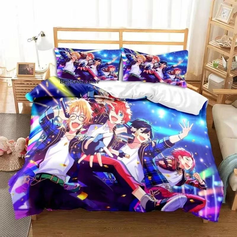New Anime Rock Band Ensemble Stars All Season Twin Bedding Set 3 Piece Comforter Set Bed Duvet Cover Double King Comforter Cover