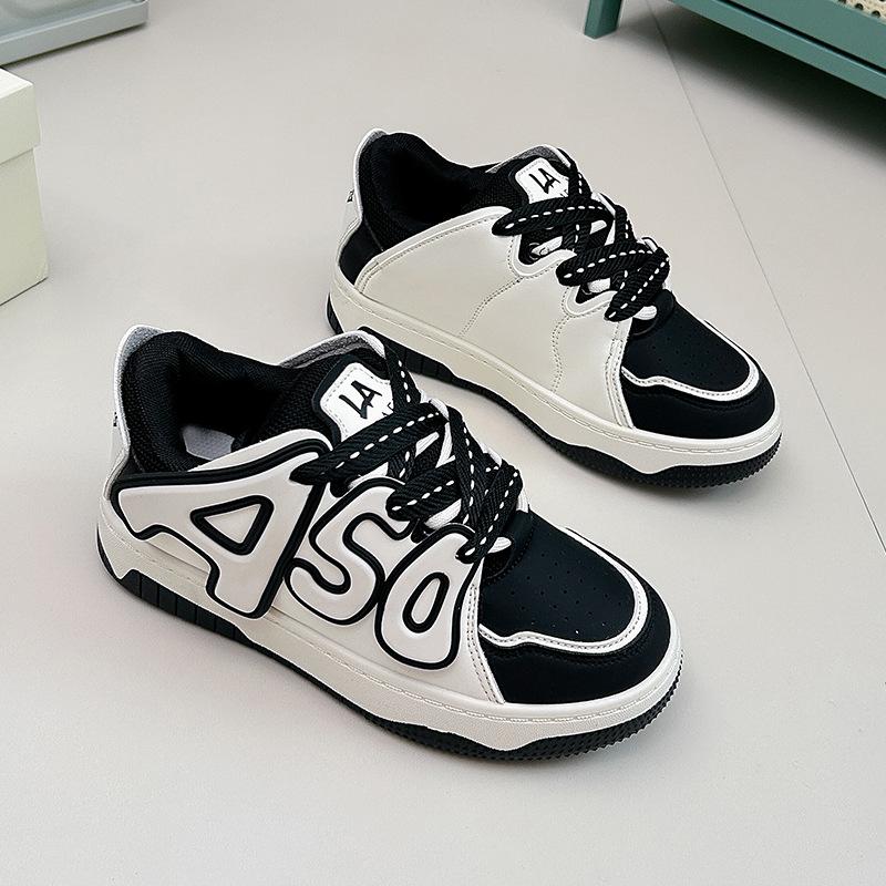 INS White Shoes for Students Korean Style Women's Fashionable  Autumn New Platform Height Increasing Breathable Casual Shoes Street Zy