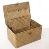 Retro Stroh Woven Make-Up Lagerung Box Spielzeug Halter Korb Hause Kleinigkeiten Organizer