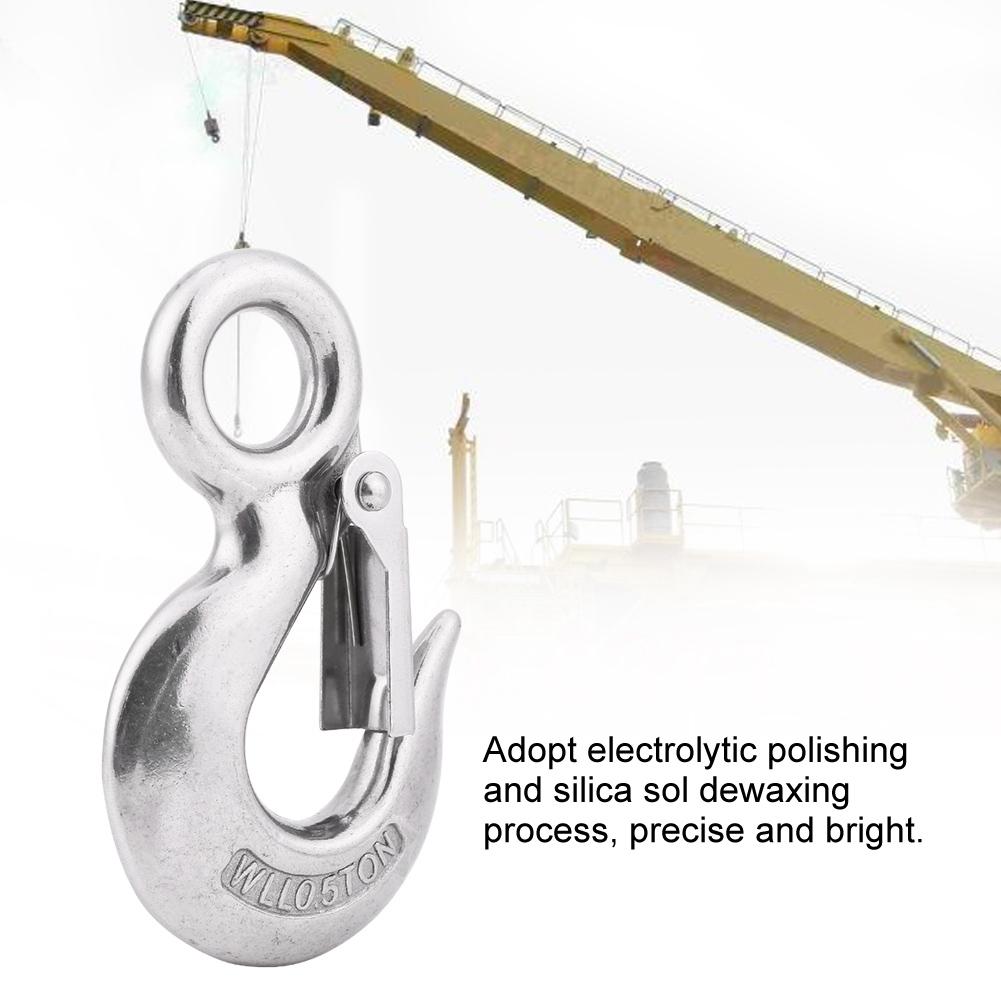 304 Stainless Steel Authentic Swivel Round Eye Snap Clip Cargo Lifting Hook(90mm 0.5T)