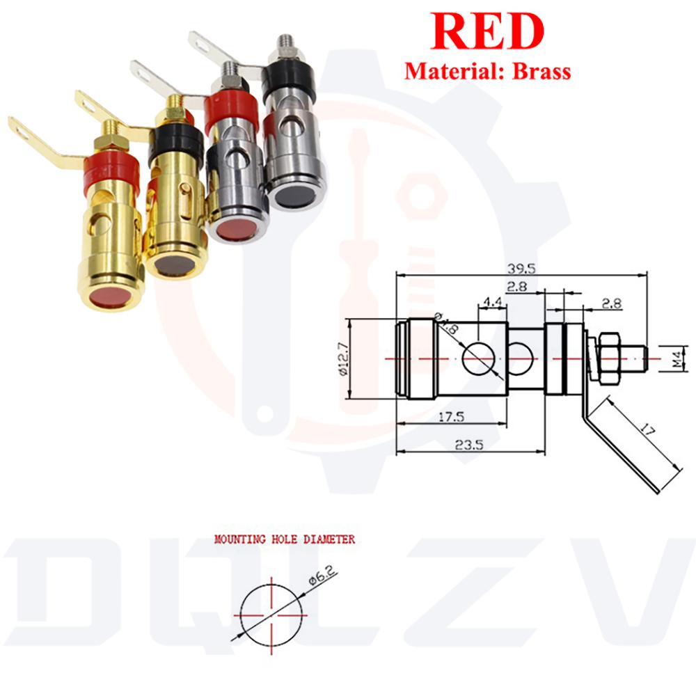 2PCS Gold-plated push-Type Spring Terminal Speaker Amplifier Spring Self-Locking Socket Push-Type Terminal