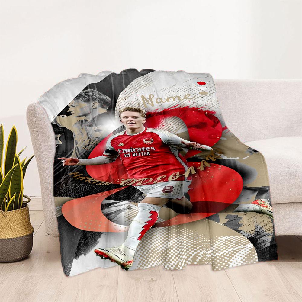 Coperta con Stemma del Football Club Arsenal Testo Personalizzabile Coperta Accogliente Personalizzata Morbida Calda Accogliente Perfetta per Ufficio Picnic Riposo Biancheria da Letto per Tutte le Occasioni