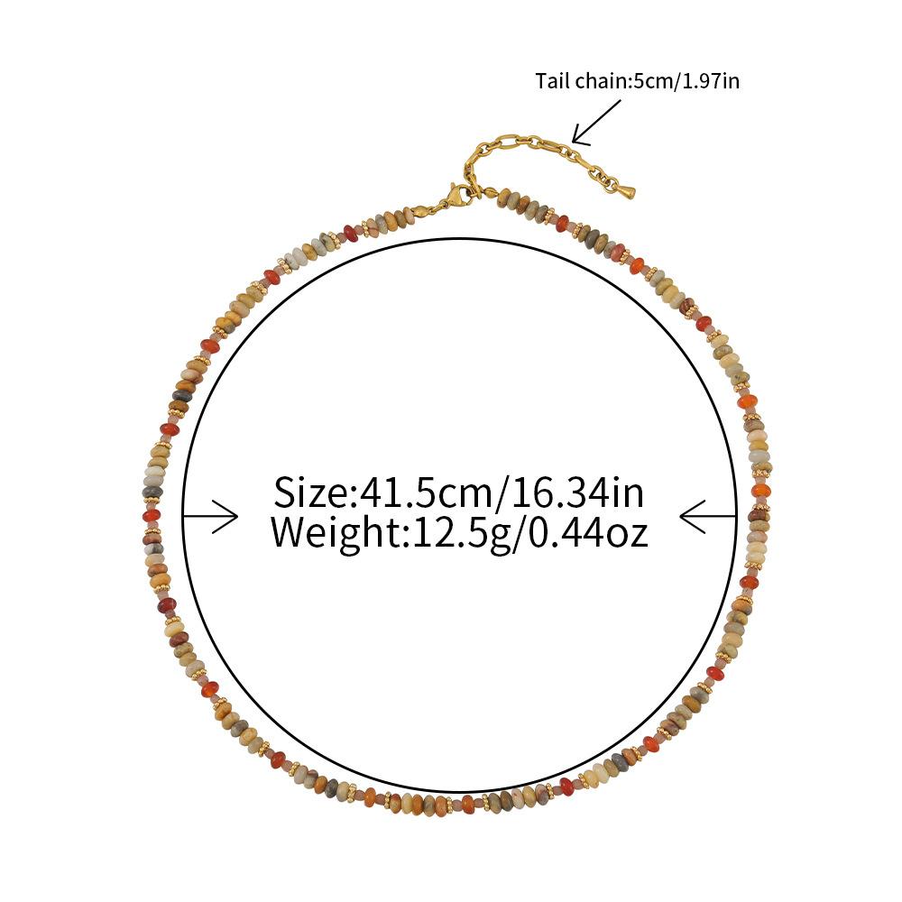 GEMCHIC Women s Natural Agate Beaded Necklace Set Bohemian Style Gemstone Jewelry for Autumn Winter