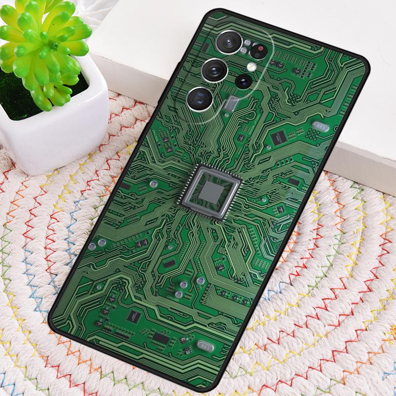 Motherboard Circuit Board Silicone Phone Case For Samsung Galaxy note 10 pro S26 S25 S24 S23 S22 S21 Plus S25Ultra Capa Cover