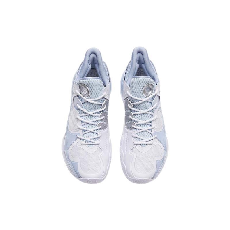 Anta Shock Wave 4 Shock Absorbers Slip Resistant Abrasion Resistant Low top Basketball Shoes Men's Blue White Sneakers 112311106-2