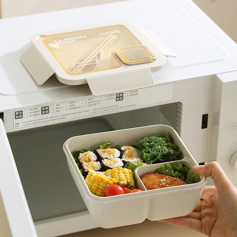 Bento Box Wheat Straw Lunch Box Can Be Put Into Microwave Oven Office Workers Lunch Bento Box Tableware Box Set