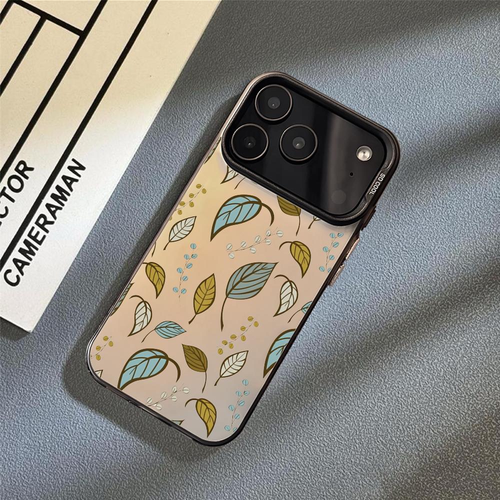 Luxus Blatt Handyhülle Für iPhone 17 16 15 14 13 12 11 Pro Max Air Matt Laser Aurora Stoßfest Funda