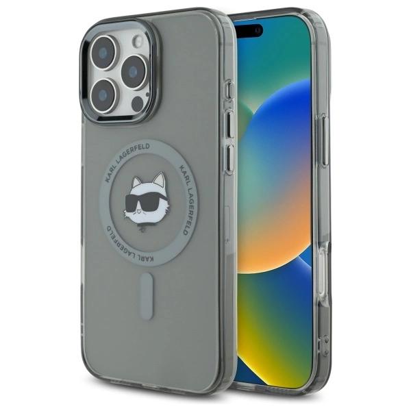 Karl Lagerfeld Klhmp16Lhlschk Iphone16 Pro 6.3 Czarny/Black Hardcase Iml Metal Choupette Head Magsafe