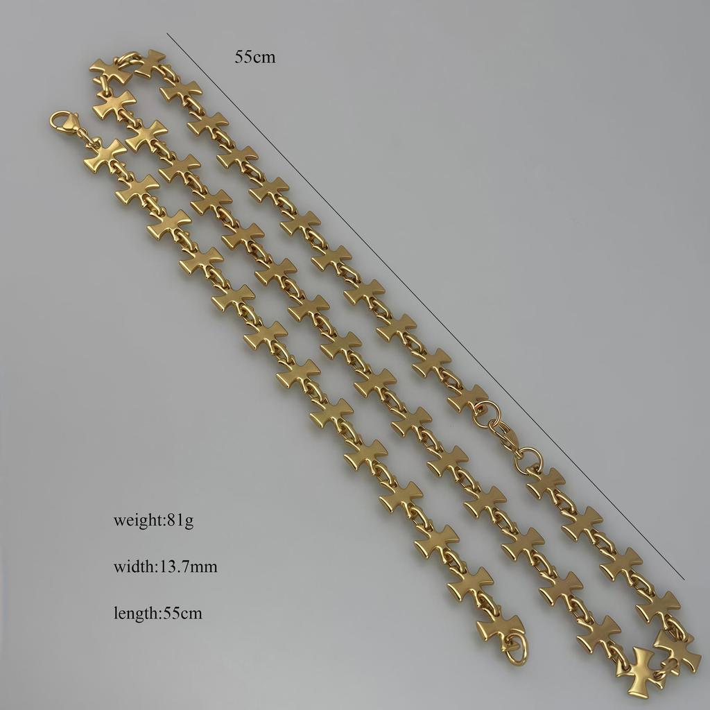 Trendige Herren-Kreuzkette aus Titanstahl – Hip-Hop-Design