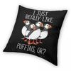 Atlantic Puffin Bird Square Pillowcase Polyester Linen Velvet Pattern Zip Decor Throw Pillow Case Bed Cushion Cover