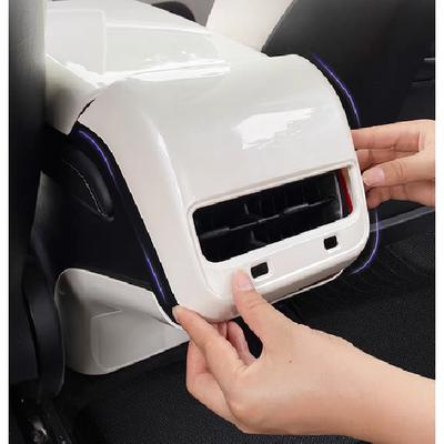White Accessories Rear AC Air Vent Overlay Trim Cover For 17-23 Tesla Model 3 /Y