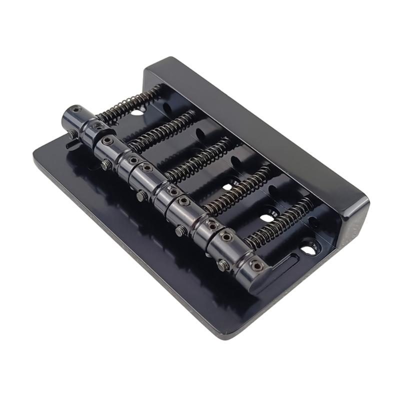 5 Strings Hardtail Bridge Guitar Bridge Saddles 5 Saddle Hardtail Zinc Alloy Tailpiece Electric Bass Bridge Replacements