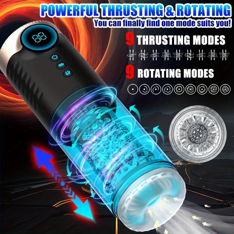 Masturbatore maschile tutto in uno, pompa per pene ultra tutto in uno, giocattoli sessuali maschili, giocattoli per adulti 9 modalità di inserimento, 9 rotazioni e 9 modalità di suzione con display LCD